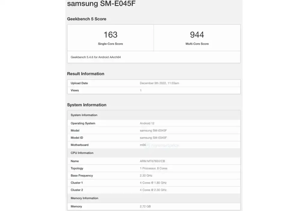 گوشی های Samsung Galaxy A54 5G و F04s در Geekbench مشاهده شدند