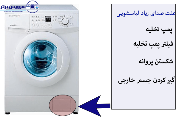 علت صدای زیاد ماشین لباسشویی در هنگام تخلیه